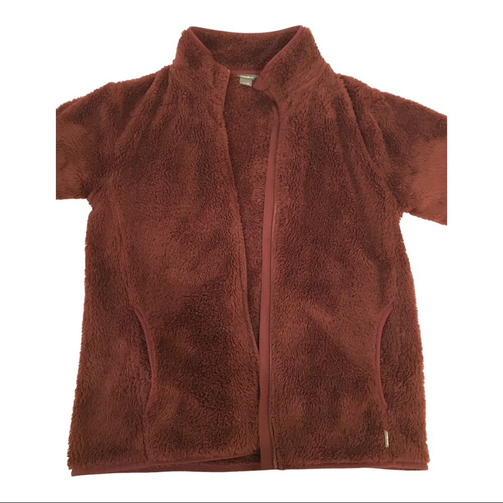 Eddie Bauer Fleece Plush fuzzy zip jacket